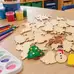 Wooden Christmas Decorations Pack 54 With Golden String