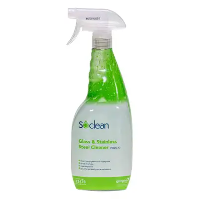 Soclean Glass & Stainless Steel Cleaner 750ml 6 Pack G1p85