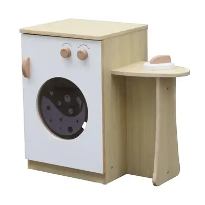 Wooden Washing Machine and Ironing Station