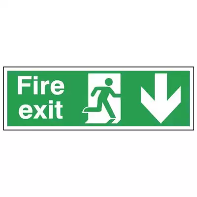 Safety Signs Vinyl - Type: Fire Exit Down