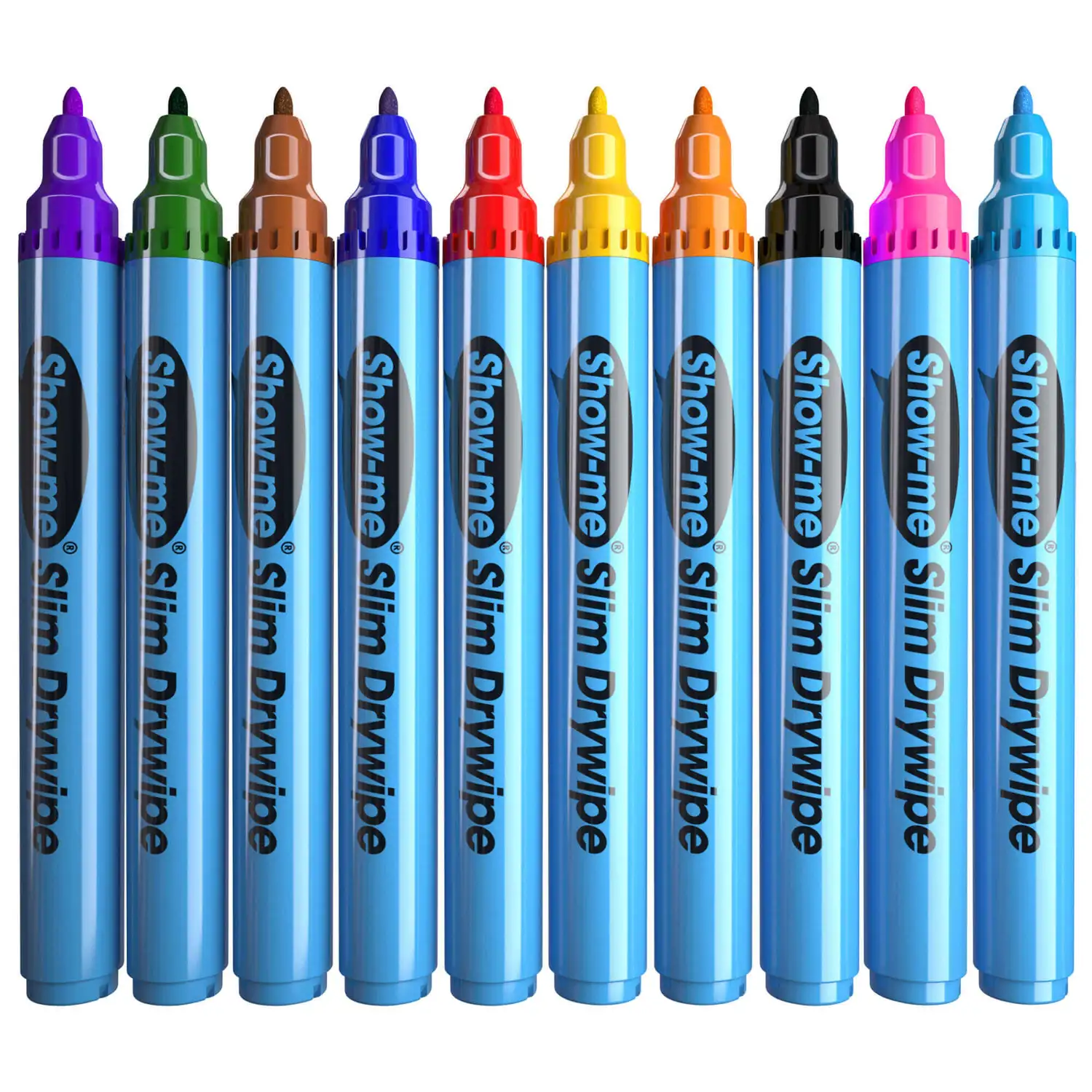 Show Me Whiteboard Markers Assorted Colours Slim Tip 10 Pack G2p100