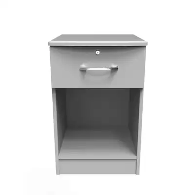 Wessex 1 Drawer Open Bedside Cabinet - Type: Grey Matt With Lock