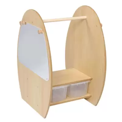 Mini Dress Up Trolley With Clear Trays Maple
