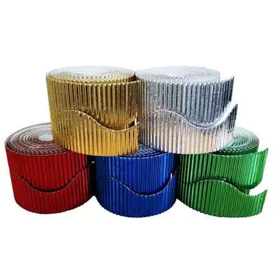 Border Rolls Christmas Metallic Wavy Assorted 5 Pack