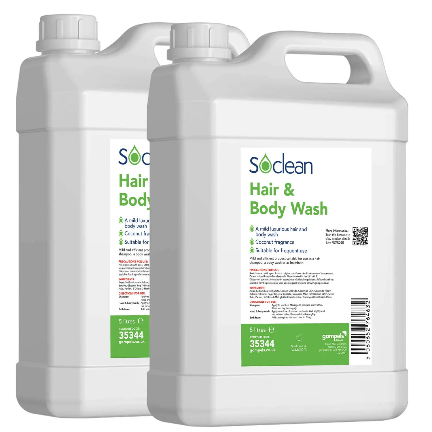 Soclean Hair and Body Wash 5 Litre 2 Pack G3p98