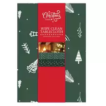 Christmas Wipe Clean Table Cloth Green Tree Design