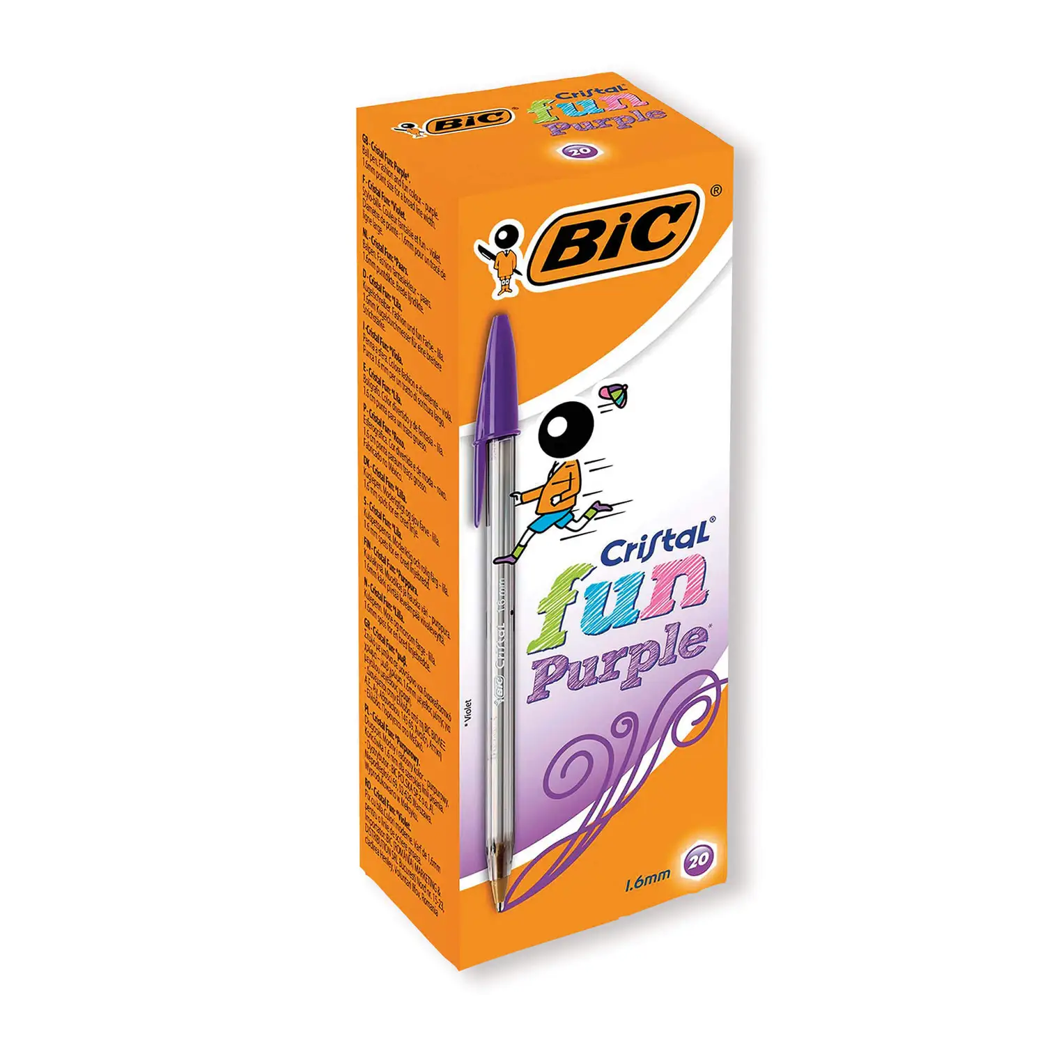 Bic Cristal Fun Ballpoint Pens Purple 20 Pack