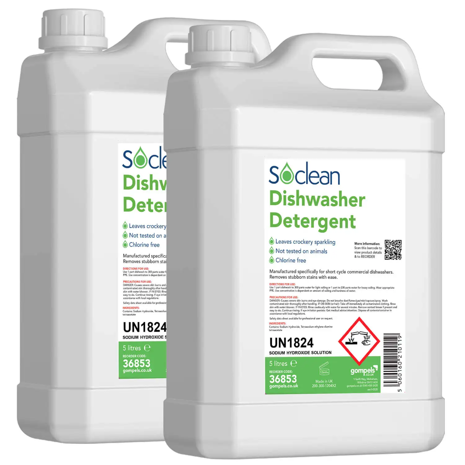Soclean Dishwasher Detergent 5 Litre 2 Pack G3p50