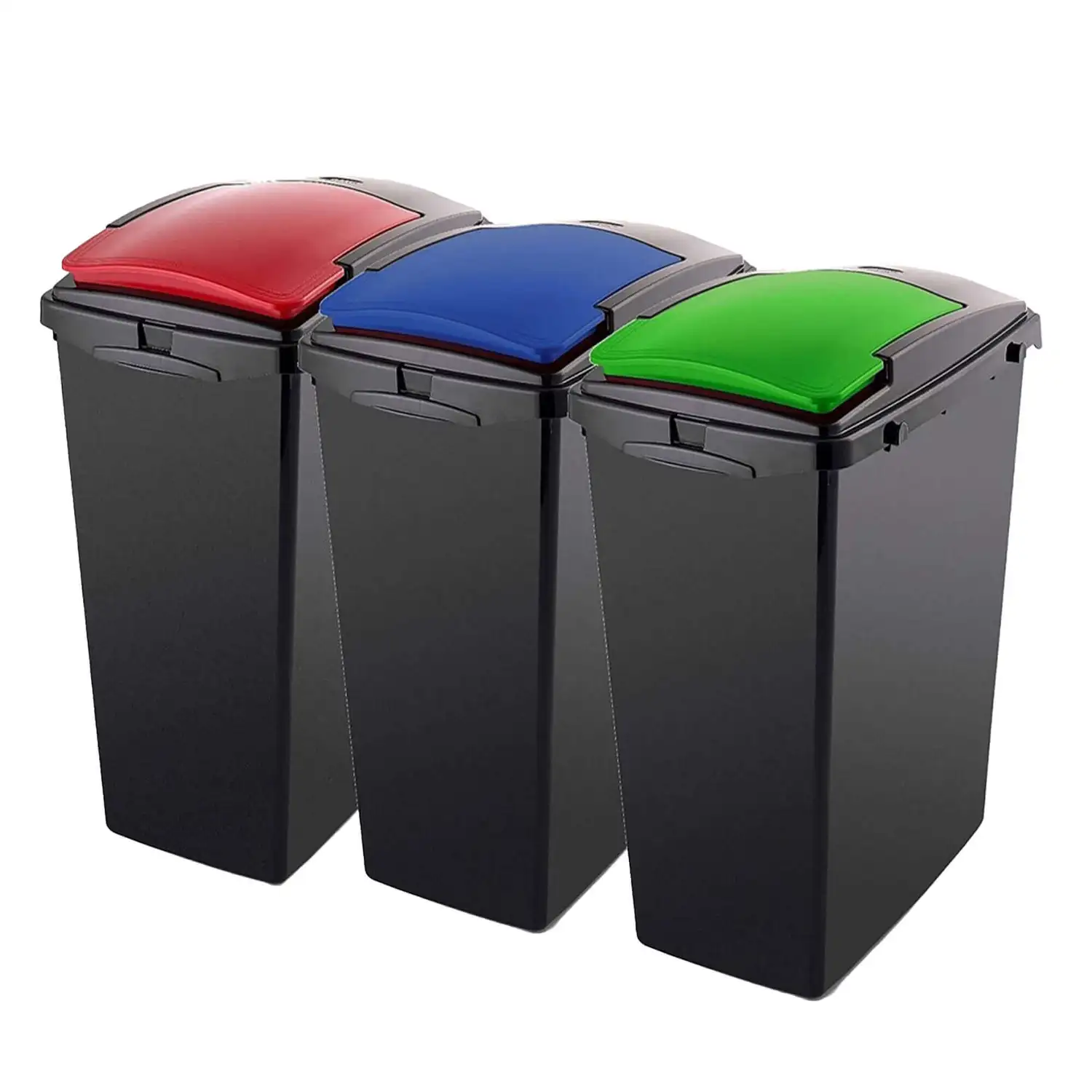 Addis Recycling Bins 40 Litre With Assorted Lids 3 Pack G2p100