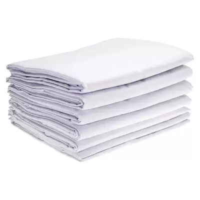 Supreme Polycotton Bedding Set White - Type: Single Flat Sheet 6 Pack