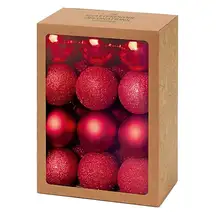 Christmas Tree Baubles Red 24 Pack