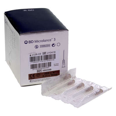 BD Microlance Hypodermic Intradermal Needle 26g 10mm 100 Pack