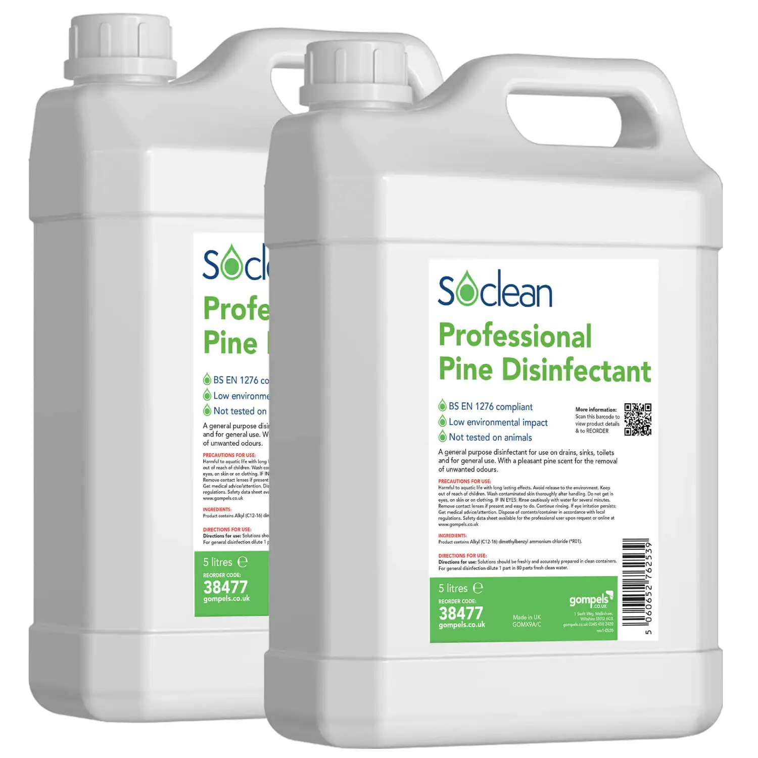 Soclean Professional Pine Disinfectant 5 Litre 2 Pack G3p50