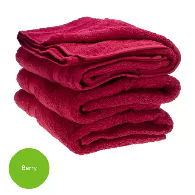 Bath Towel 70x130cm 500gsm x 3 - Colour: Berry