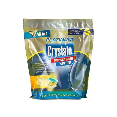 Crystale Platinum Dishwasher Tablets Lemon 26 Pack G1p100