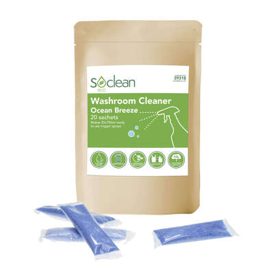 Soclean Eco Washroom Cleaner Ocean Breeze Sachet 20 Pack