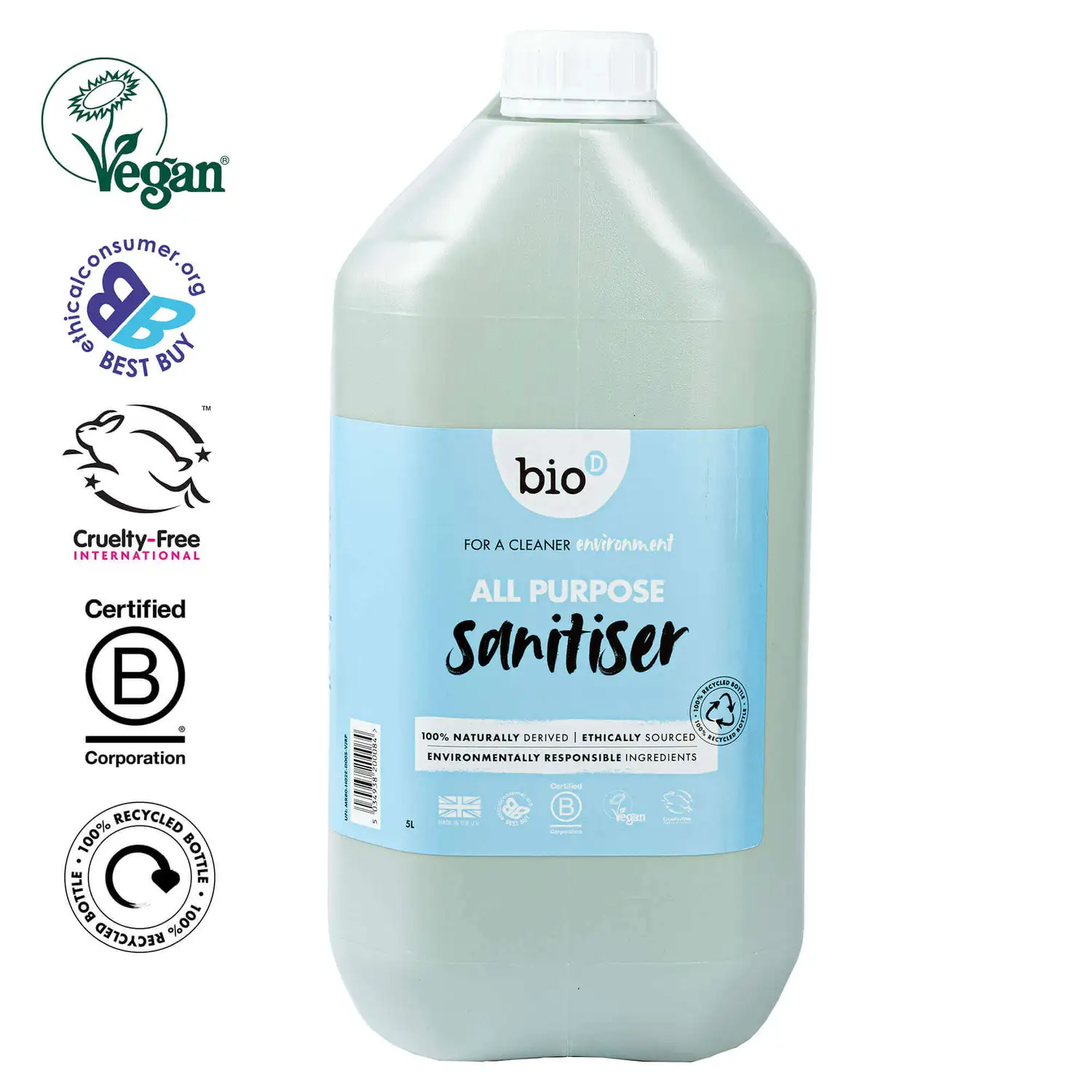 Bio-D All Purpose Sanitiser 5 Litre 4 Pack G3p50