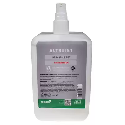 Altruist SPF 50 Dermatologist Sunscreen 1 Litre Cartridge G1p100