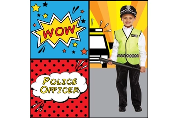 Kids Police Officer Costume For Girls - Complete Cop Dress-Up Set With Hat & Accessories