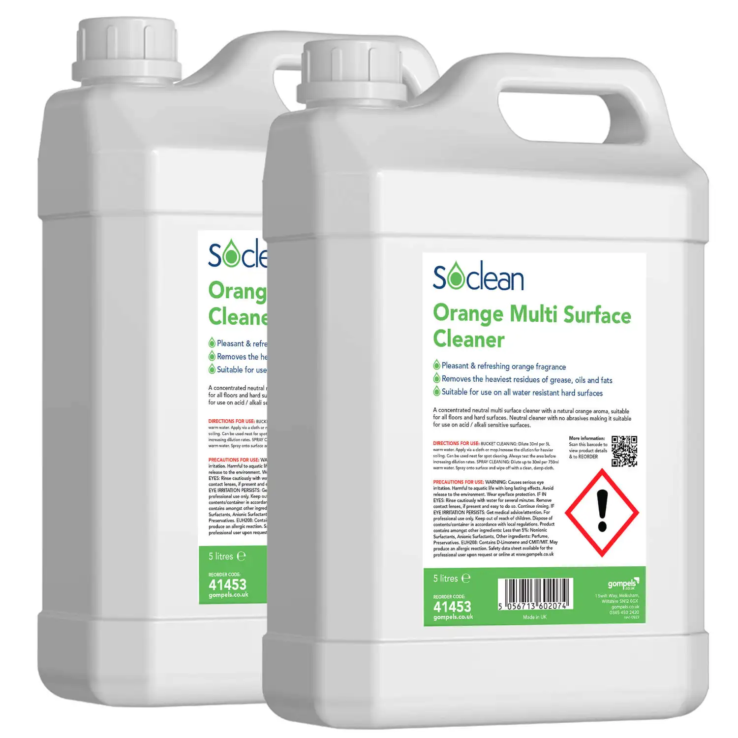 Soclean Orange Multi Surface Cleaner 5 Litre 2 Pack G2p100