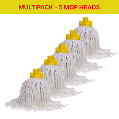 Soclean Cotton Twine Mop Head 5 Pack - Colour: Yellow