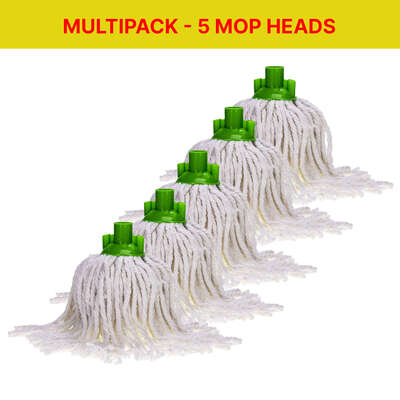 Soclean Cotton Twine Mop Head 5 Pack - Colour: Green