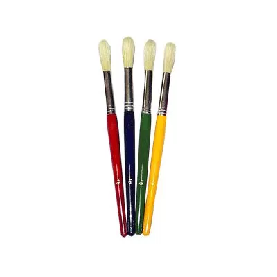 Round Tip Paint Brush Coloured Handles x 4