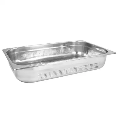 Gastronorm Stainless Steel Perforated Tray 100mm - Size: 1 / 1