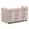 Tray Storage 3 Column H730mm With 18 Shallow Clear Trays