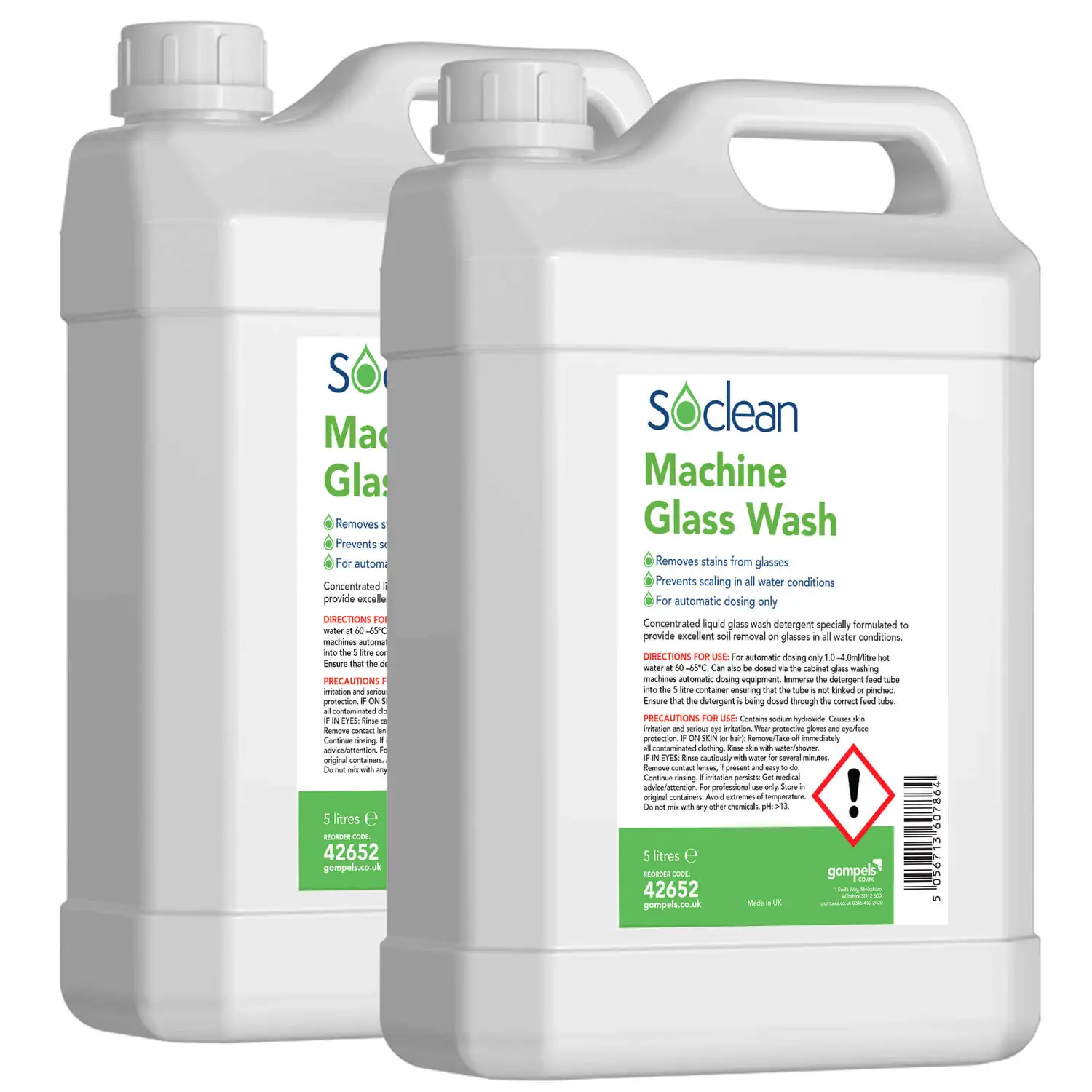 Soclean Machine Glass Wash 5 Litre 2 Pack