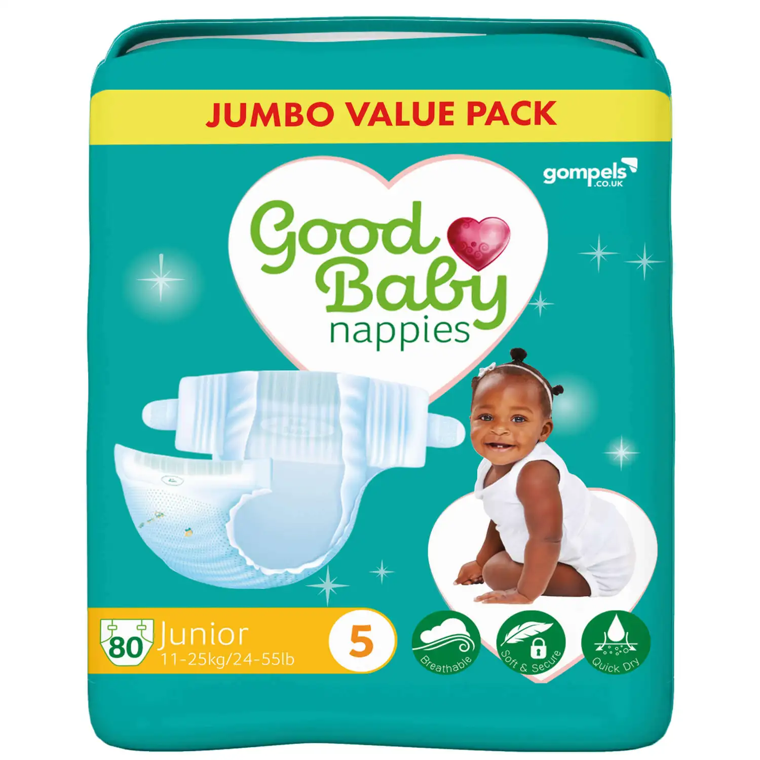 Good Baby Nappies Size 5 Junior 80 Pack G2p100