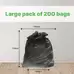 Soclean Black Bin Bags Everyday Strength 200 Pack