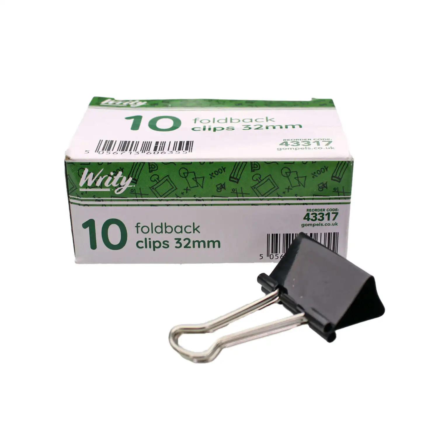 Writy Foldback Clips 32mm 10 Pack G2p100
