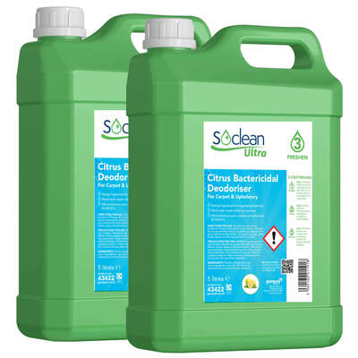 Soclean Citrus Fresh Bactericidal Deodoriser 5 Litre 2 Pack