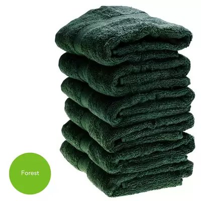 Hand Towel 50x90cm 500gsm x 6 - Colour: Forest