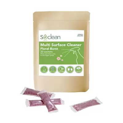 Soclean Eco Multi Surface Cleaner Floral Burst Sachet 20 Pack