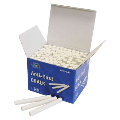 White Anti Dust Chalk 100 Pack