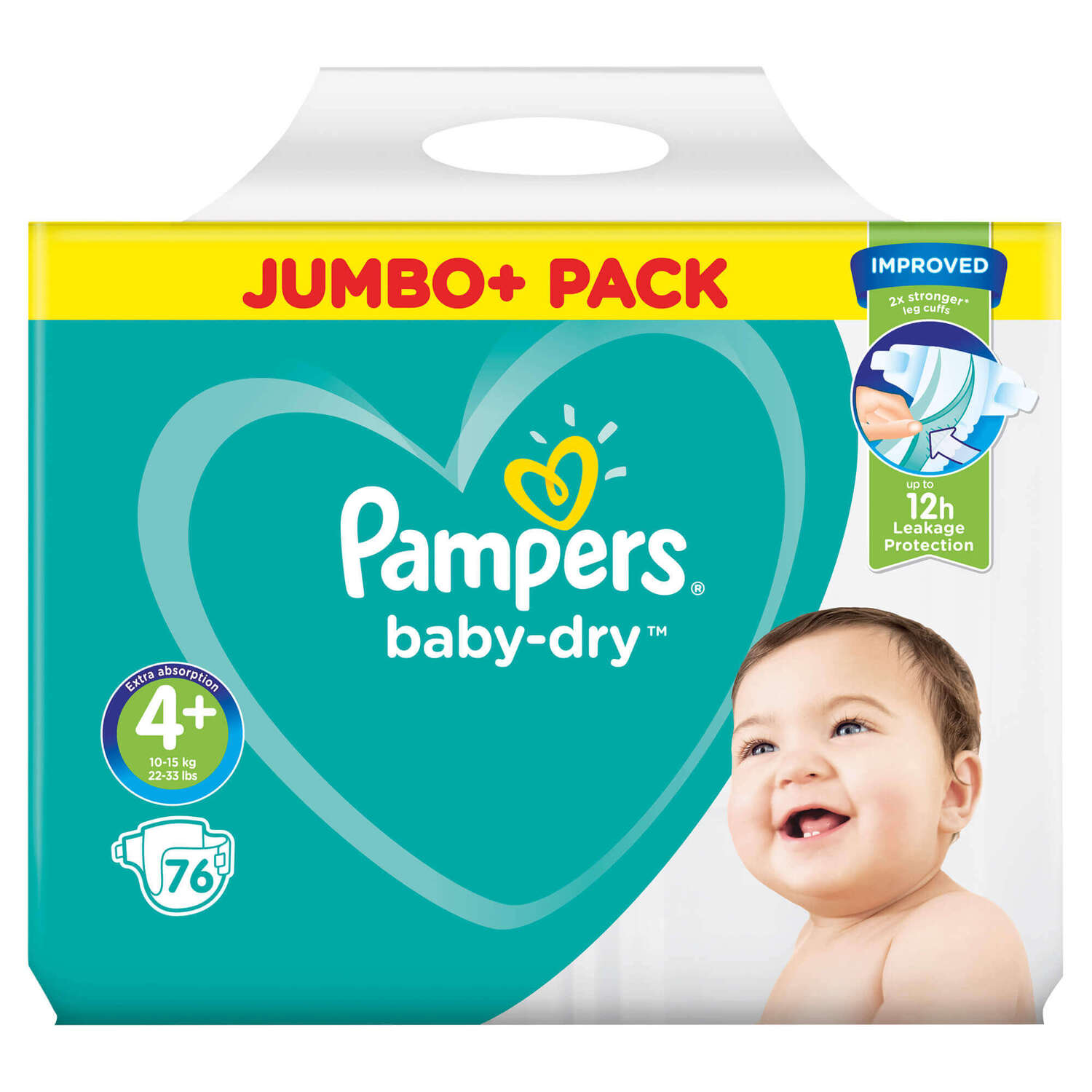 Baby-Dry Nappies Size 4+ Plus 76 Pack Gompels HealthCare