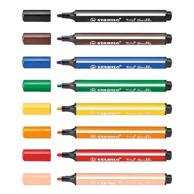 Stabilo Scribbi Triangular Fibre Tip Pens 8 Pack