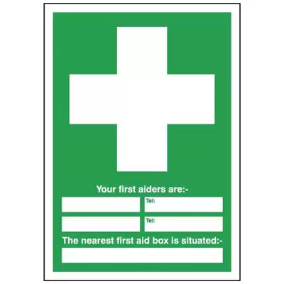 Safety Signs Vinyl - Type: First Aiders