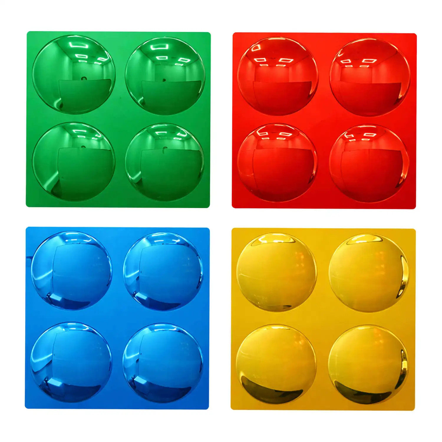 Coloured Bubble Mirrors 4 Pack