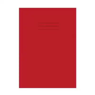 Writy A4+ Exercise Book 8mm Ruled With Margin 80 Page 50 Pack - Colour: Red