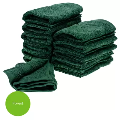 Flannels 30x30cm 500gsm 12 Pack - Colour: Forest