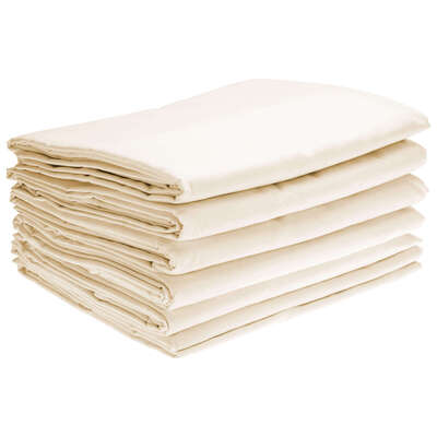 Supreme Polycotton Bedding Set Cream - Type: Single Flat Sheet 6 Pack