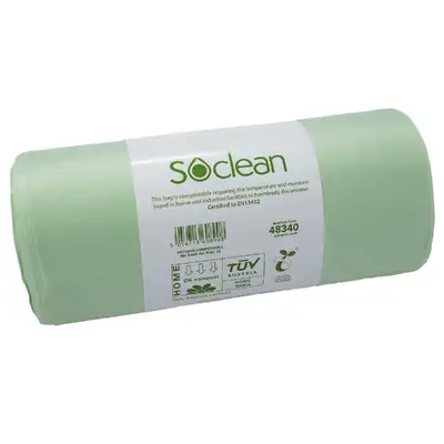 Soclean Compostable Bin Bags 40l Roll 25 G2p100