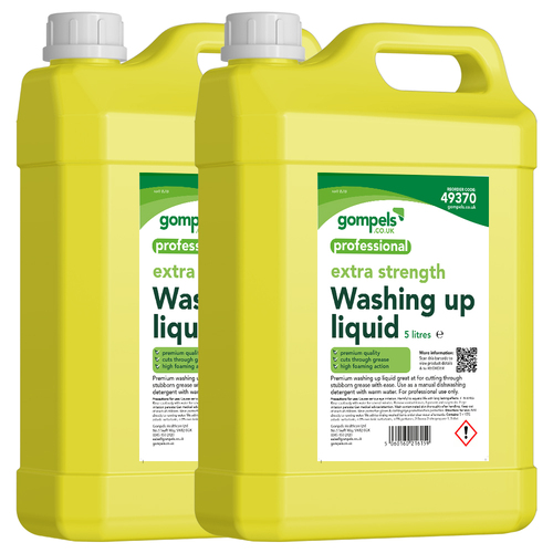Gompels Premium Washing Up Liquid Lemon 2x5 Ltr in Janitorial Supplies / Dish Washing Gompels