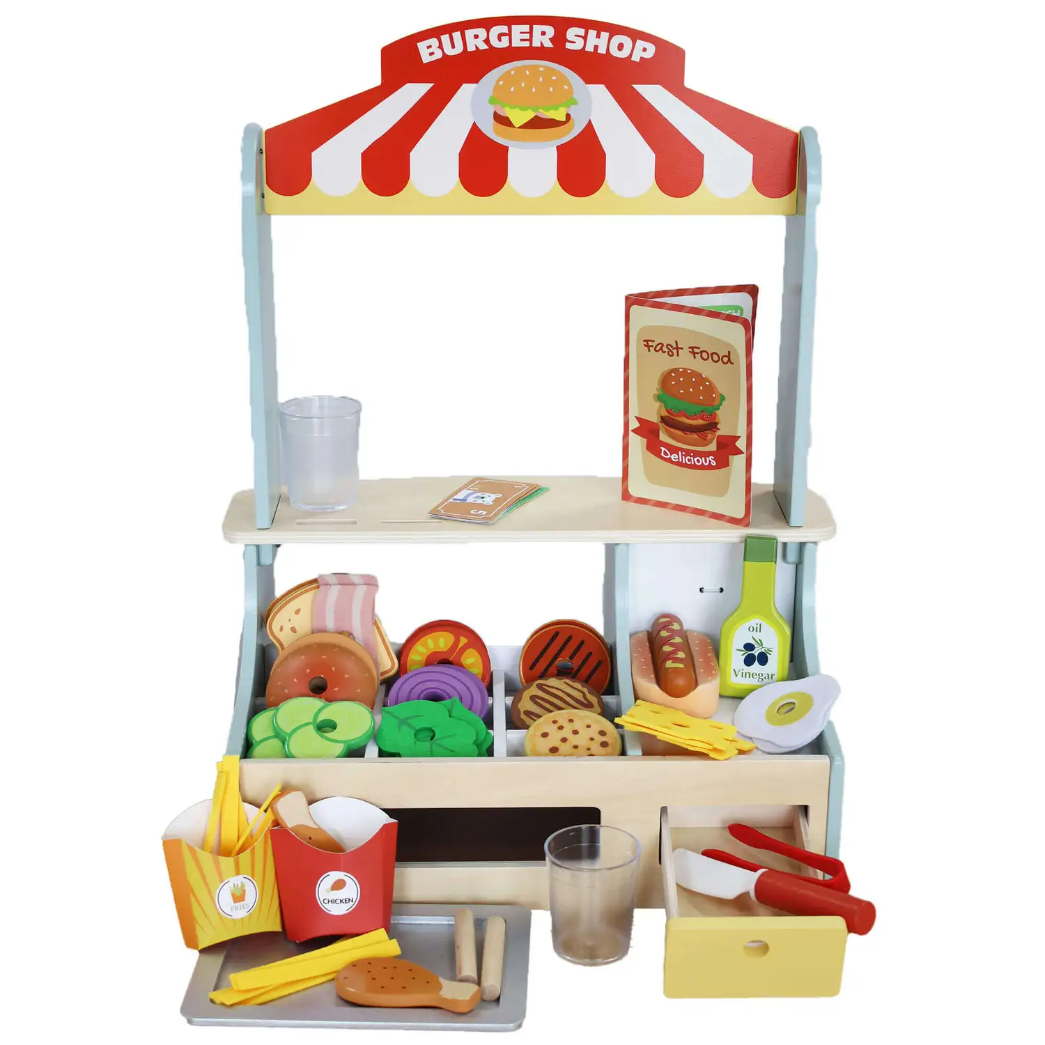 Olly and Oby Wooden Burger Shop Set