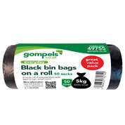 Soclean Black Bin Bags On A Roll Everyday 50 Pack