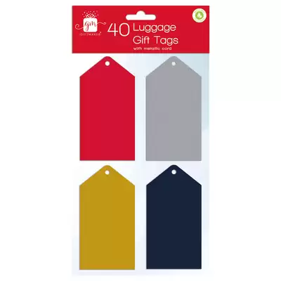 Christmas Gift Tags Assorted Colours 40 Pack
