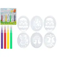 Easter Egg Stencils With Pens Pack of 6